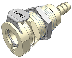 PLCD1600412 - Kupplung 6,4 mm Schlauchanschluss, Plattenmontage, mit Absperrventil, EPDM-Dichtung