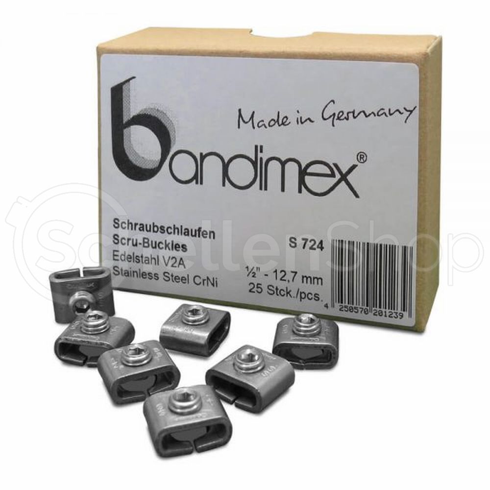 Bandimex S724 Schraubschlaufen für Bandbreite 13 mm (1⁄2″), V2A Edelstahl