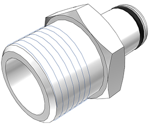 PLC24006BSPT - CPC Stecker 3/8" BSPT Außengewinde, ohne Absperrventil, Buna-N Dichtung