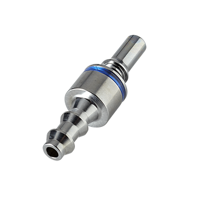 LQ2D2204LBLU - LQ2 Stecker für Flüssigkühlung mit 6,4 mm Schlauchanschluss, mit Absperrventil, EPDM-Dichtung, Blau