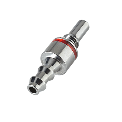 LQ2D2204LRED - LQ2 Stecker mit 6,4 mm Schlauchanschluss für eine Flüssigkühlung, mit Absperrventil, EPDM-Dichtung, Rot