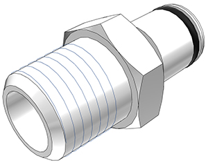 PLC24004 - CPC Stecker 1/4" NPT Außengewinde, ohne Absperrventil, Buna-N Dichtung