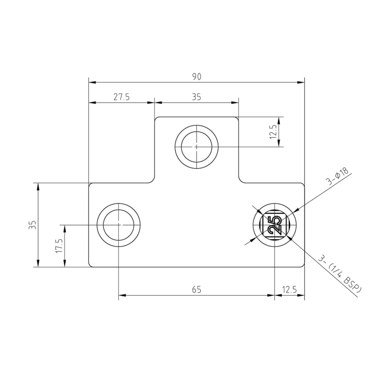 Rohrverbinder T-Stück lang, quadratisch | 25x25 oder 40x40 - Typ 4S