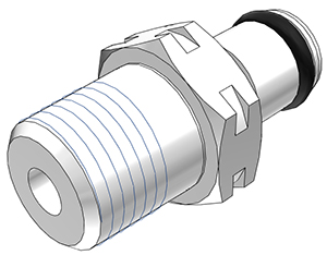 PMC2402 - Stecker 1/8" NPT Außengewinde, ohne Absperrventil, Buna-N Dichtung