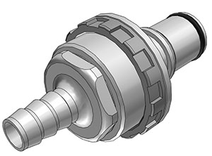 NS6D42006 - CPC Stecker der NS6-Serie mit 9,5 mm Schlauchanschluss zur Plattenmontage, mit Absperrventil, EPDM-Dichtung