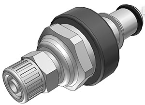 NS4D20004 - CPC Stecker der NS4-Serie mit 6,4 mm AD / 4,3 mm ID Klemmringverschraubung, mit Absperrventil, EPDM-Dichtung