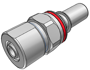 LQ6D20008RED - LQ6 Schlauchtülle mit Klemmringverschraubung mit 12,7 mm  Außendurchmesser und 9,5 mm Innendurchmesser, mit Absperrventil, EPDM, Rot