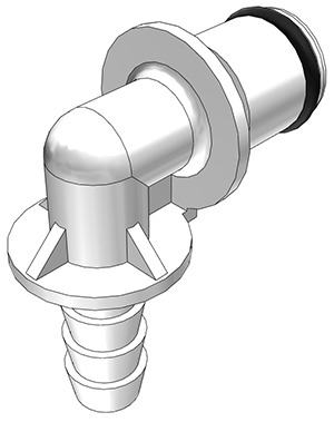 PLC23004 - CPC Winkelstecker 6,4 mm Schlauchanschluss, ohne Absperrventil, Buna-N Dichtung