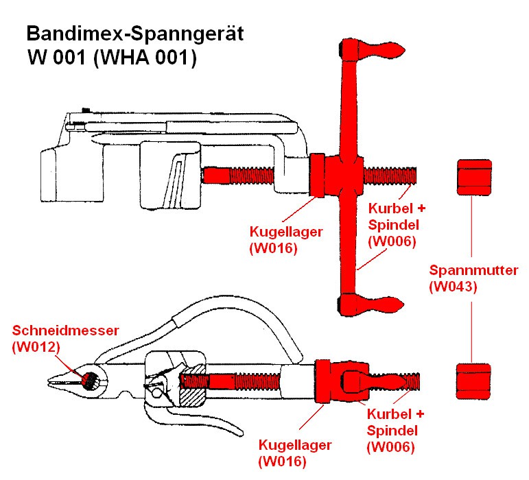 Ersatzteil W006 für Abschneide- und Spannwerkzeug W001 - technische Zeichnung