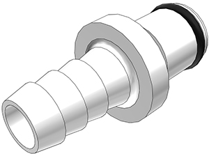 PLC22006 - CPC Stecker mit 9,5 mm Schlauchanschluss, ohne Absperrventil, Buna-N Dichtung