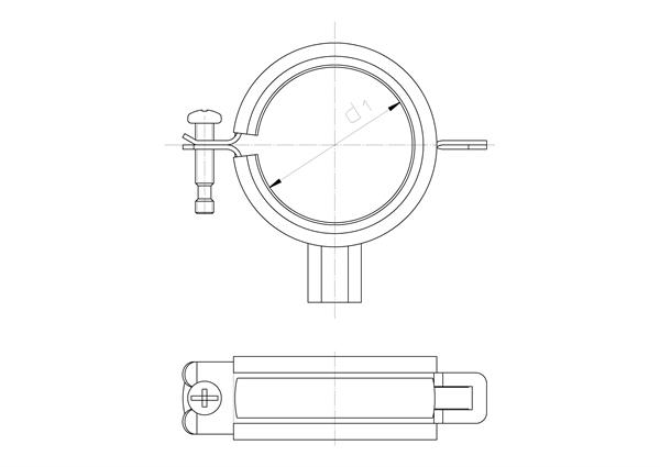 Gelenkrohrschelle technische Zeichnung