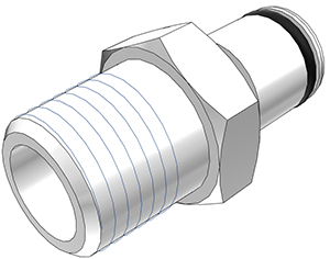 PLC24004BSPT - CPC Stecker mit 1/4" BSPT Außengewinde, ohne Absperrventil, Buna-N Dichtung