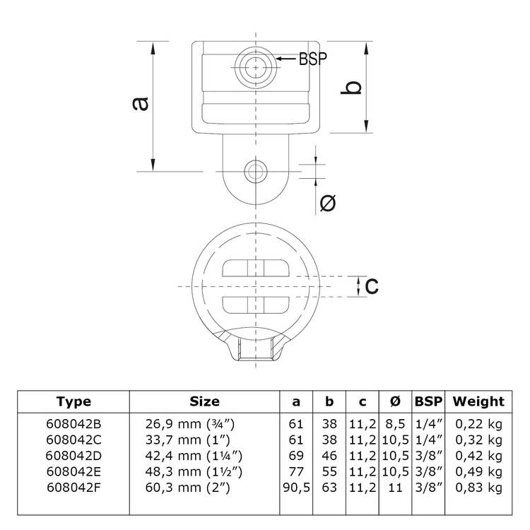 Rohrverbinder Gelenkhalter - Typ 42